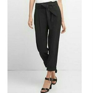 Tie-waist Paperbag Black Pants, Gap - Size 8